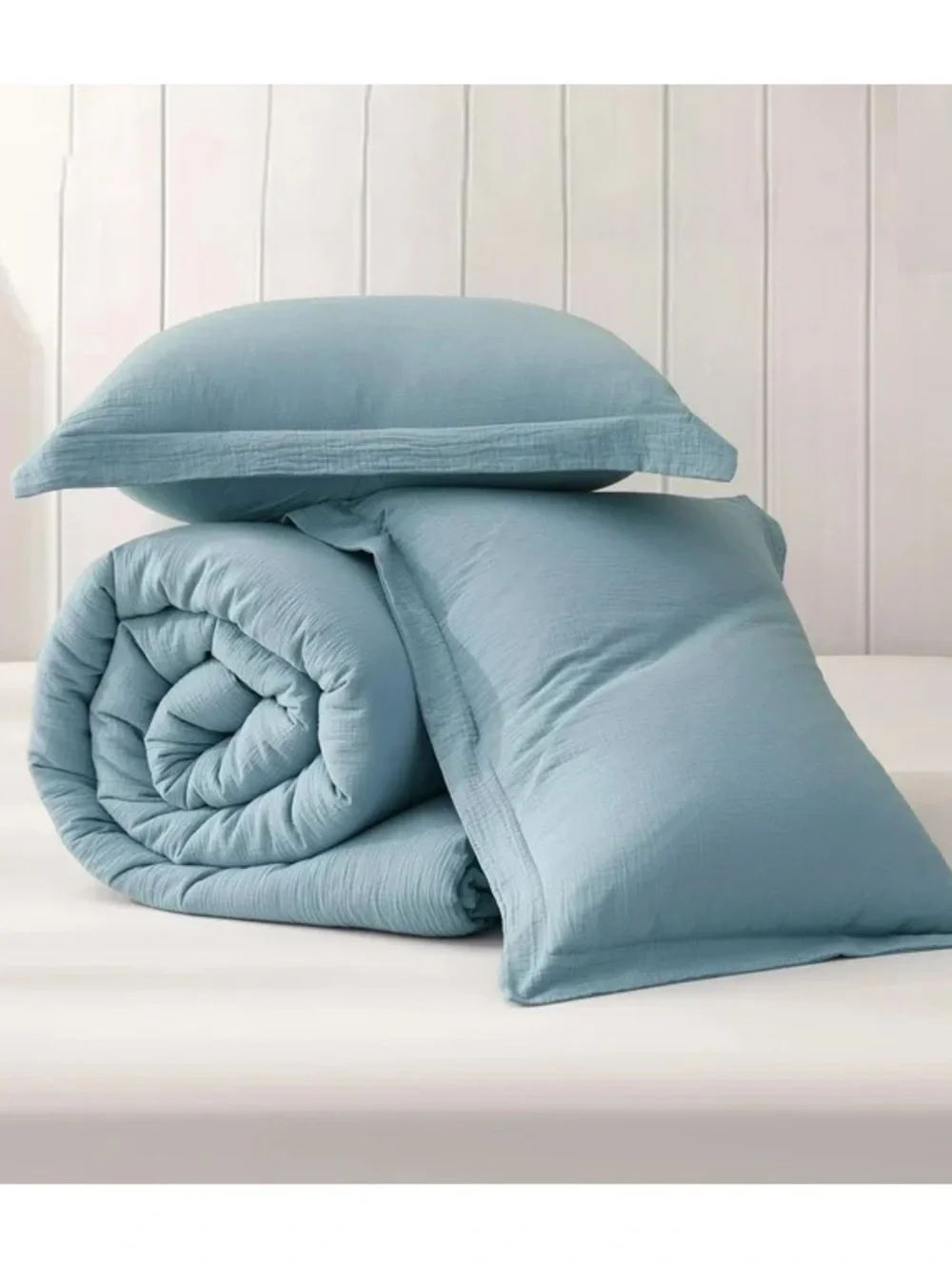 Blue Cotton cal king 3 piece Comforter Set